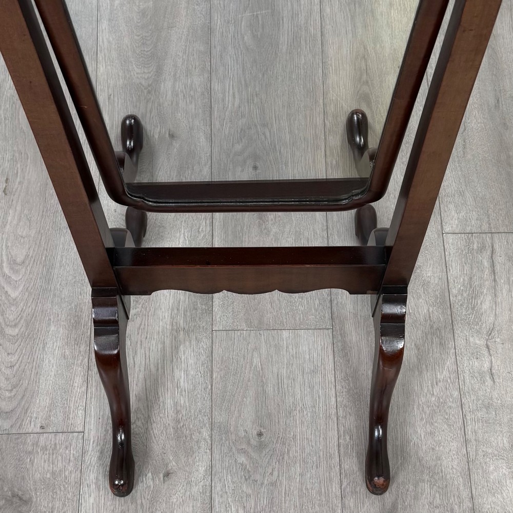 Antique 20th Century Georgian Style Cheval Mirror In Mahogany View XI