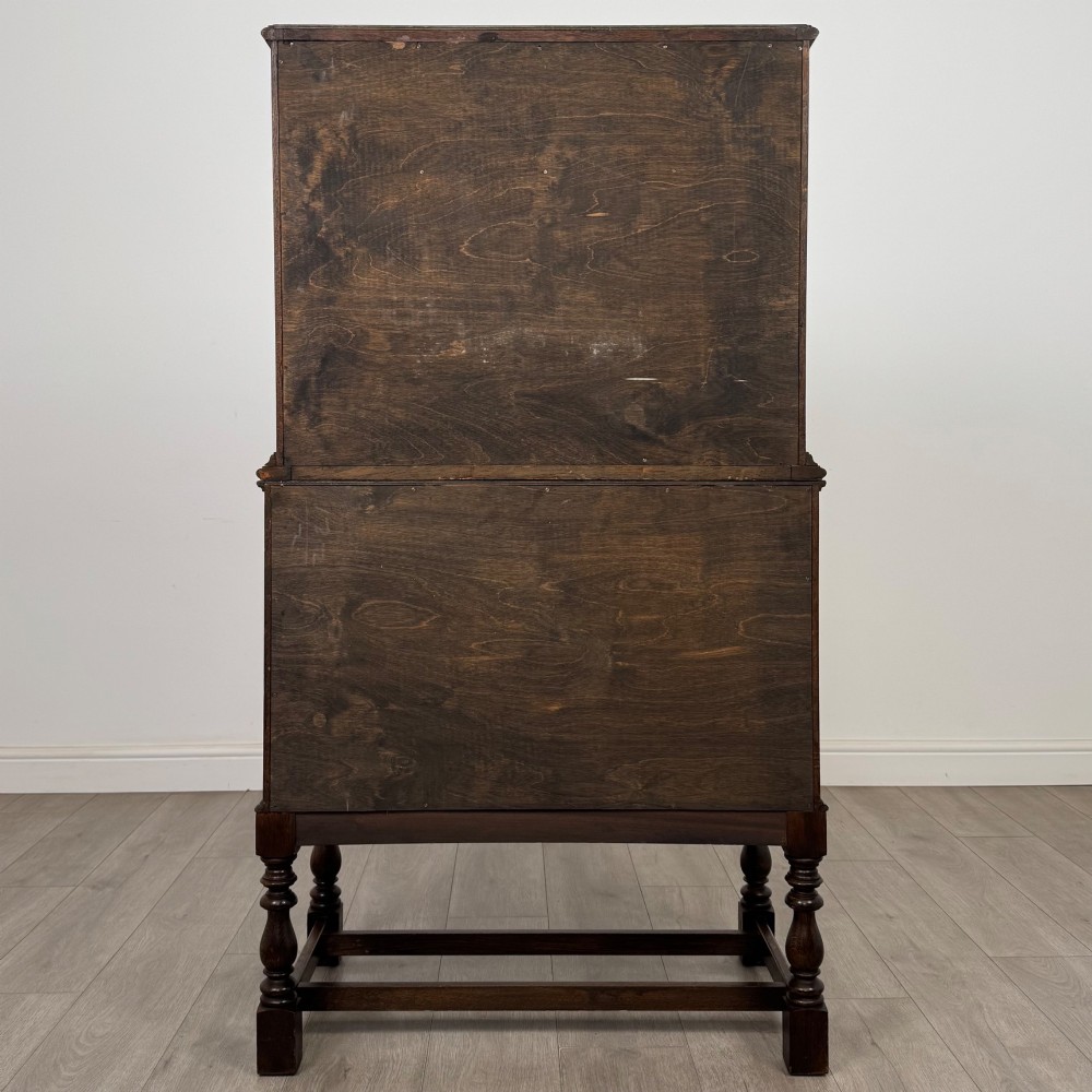 Antique 20th Century Edwardian Chest On Chest In Oak View V