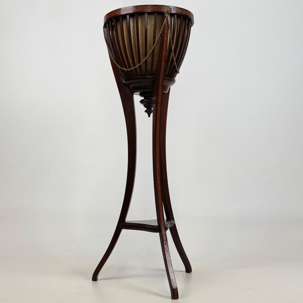 Antique 20th Century Edwardian Plant Stand In Mahogany View II