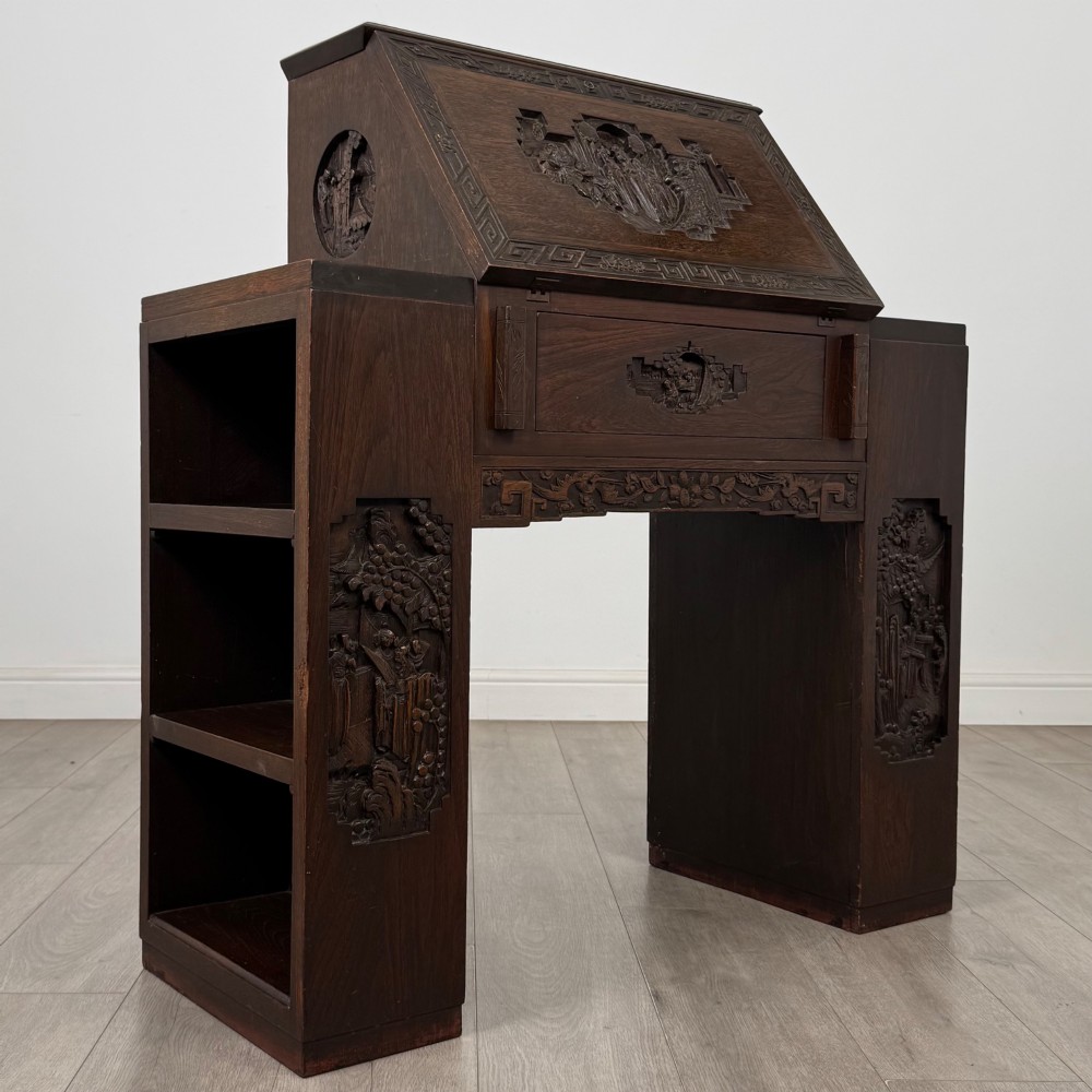 Antique 20th Century Bureau In Chinese Rosewood View IX