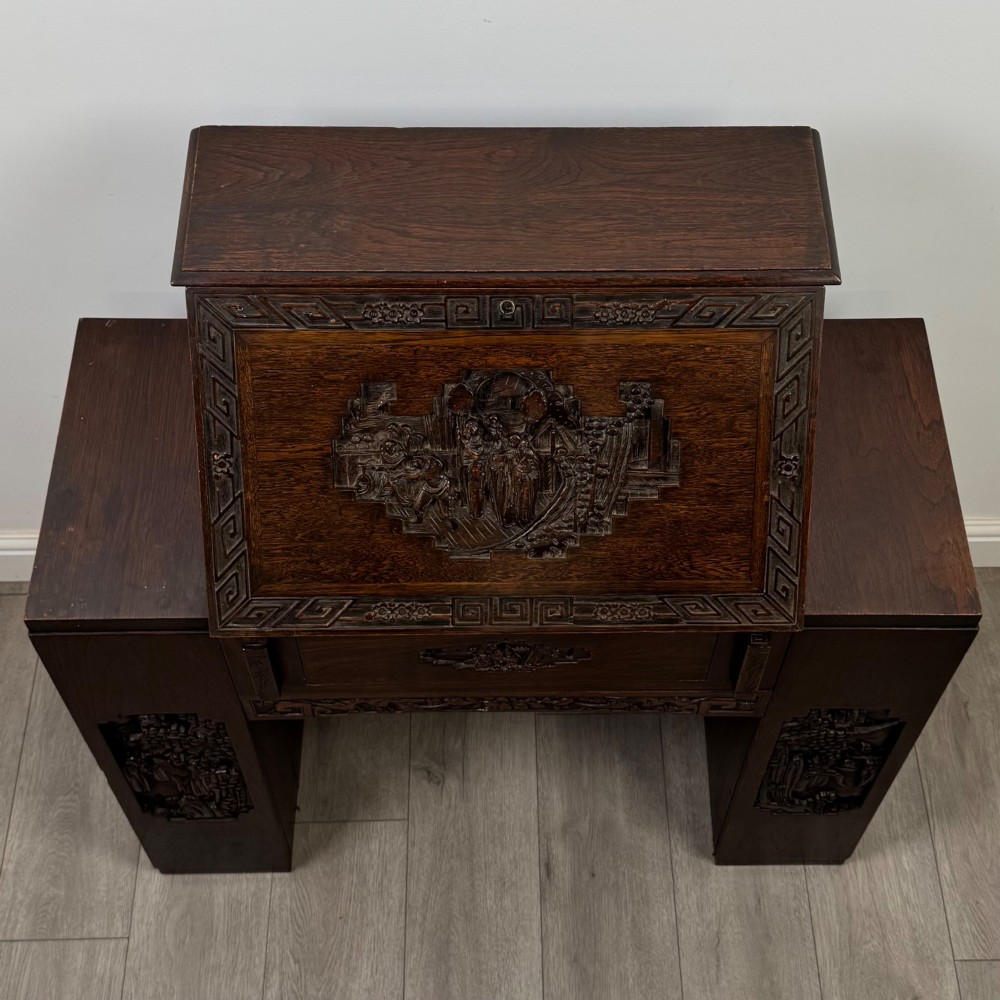 Antique 20th Century Bureau In Chinese Rosewood View X
