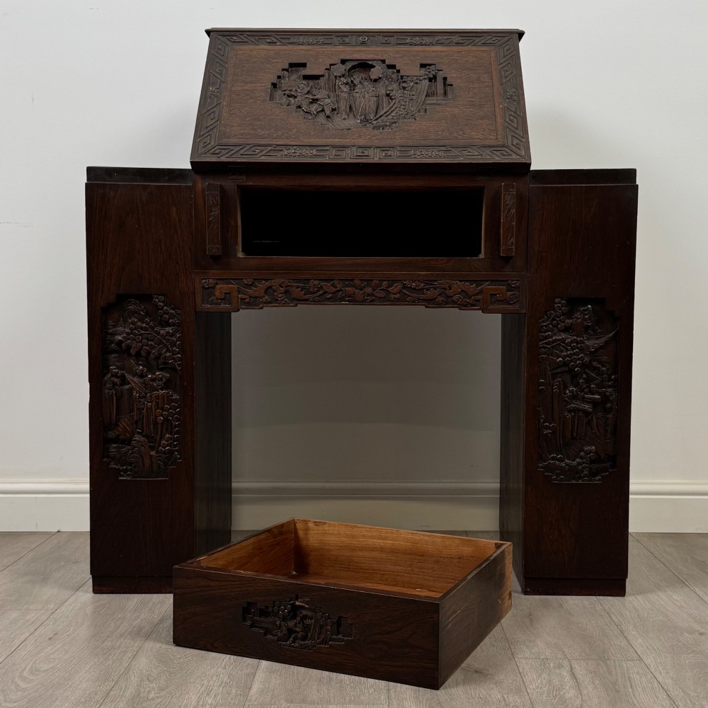 Antique 20th Century Bureau In Chinese Rosewood View XII