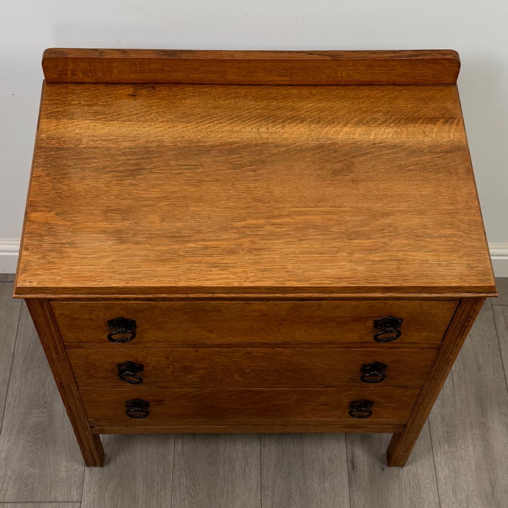Antique 20th Century Chest Of Drawers In Golden Oak View IX