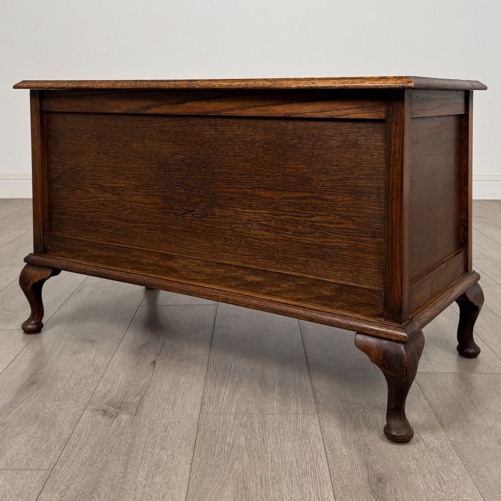 Antique 20th Century Edwardian Blanket Box In Oak View II