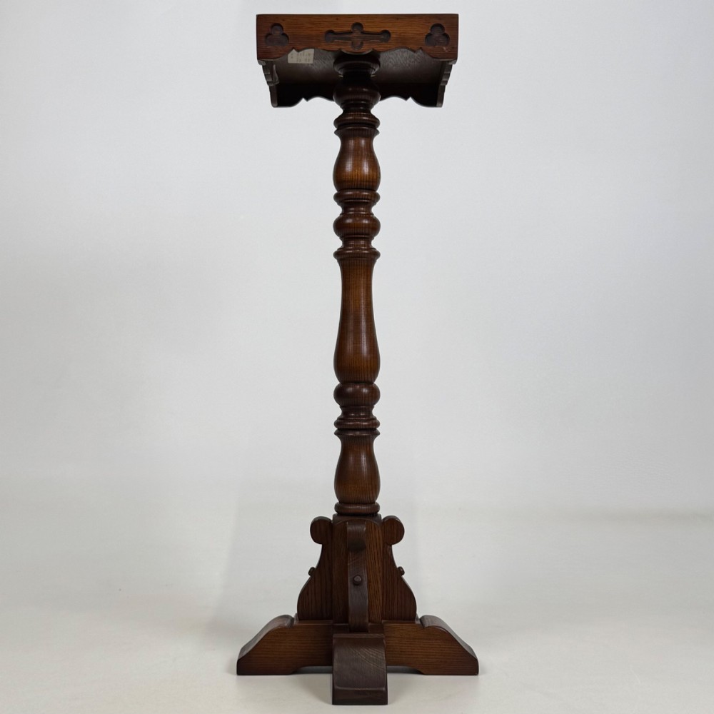 Antique 20th Century Decorative Plant Stand In Oak View VII