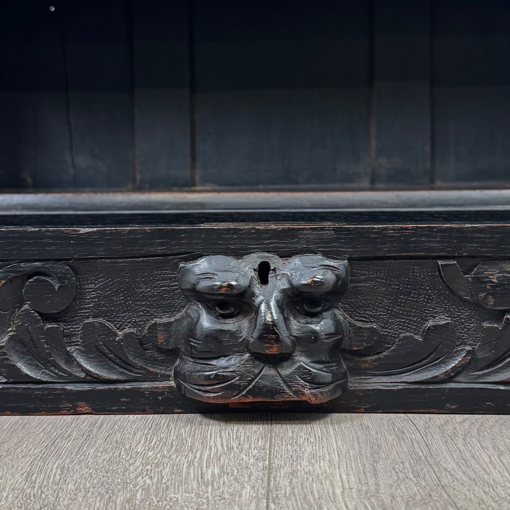 Antique 19th Century Victorian Green Man Bureau In Oak View XIV