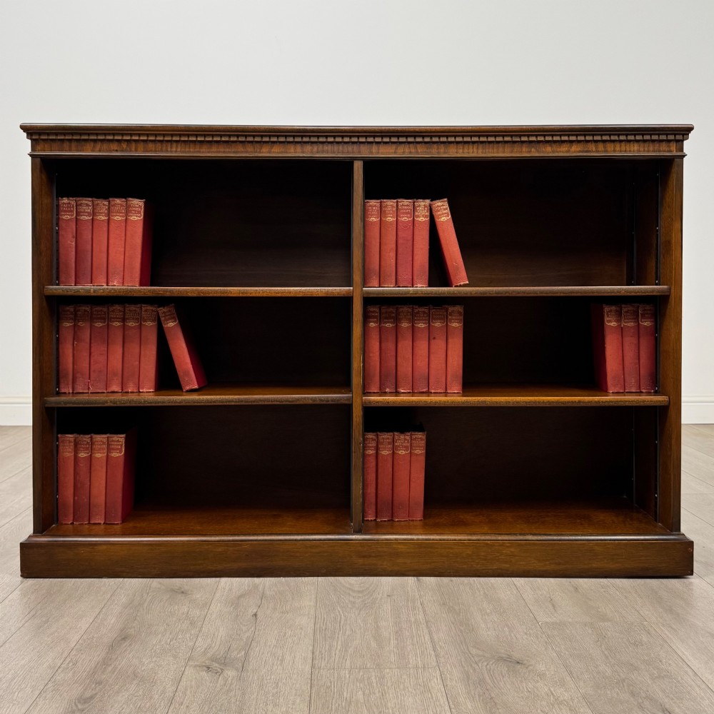 Antique 20th Century Large Open Bookcase In Oak
