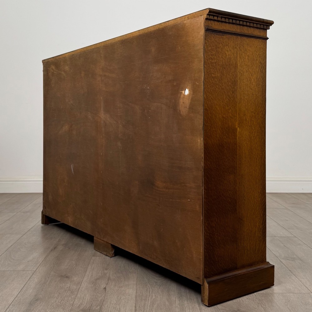 Antique 20th Century Large Open Bookcase In Oak View VII