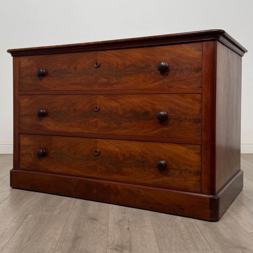 Antique 19th Century Deep Victorian Chest Of Drawers In Mahogany View II