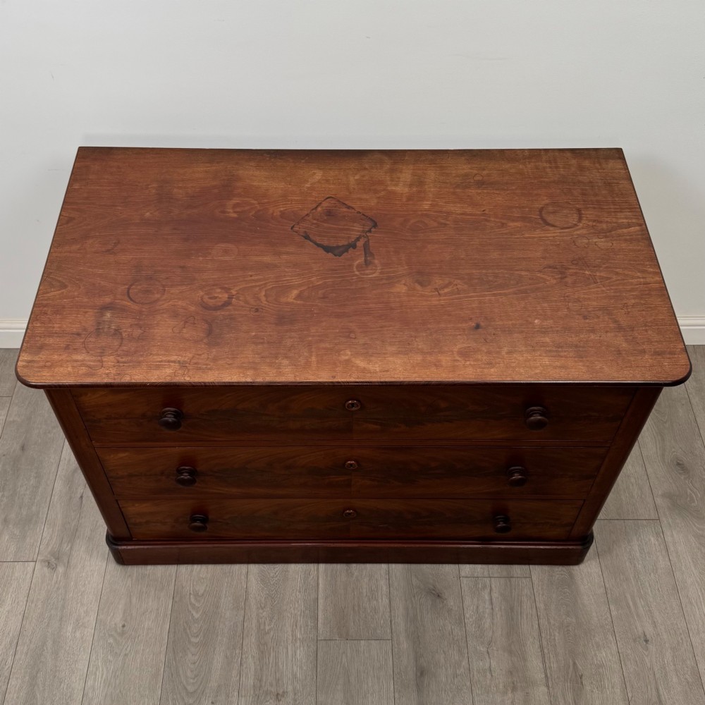 Antique 19th Century Deep Victorian Chest Of Drawers In Mahogany View V