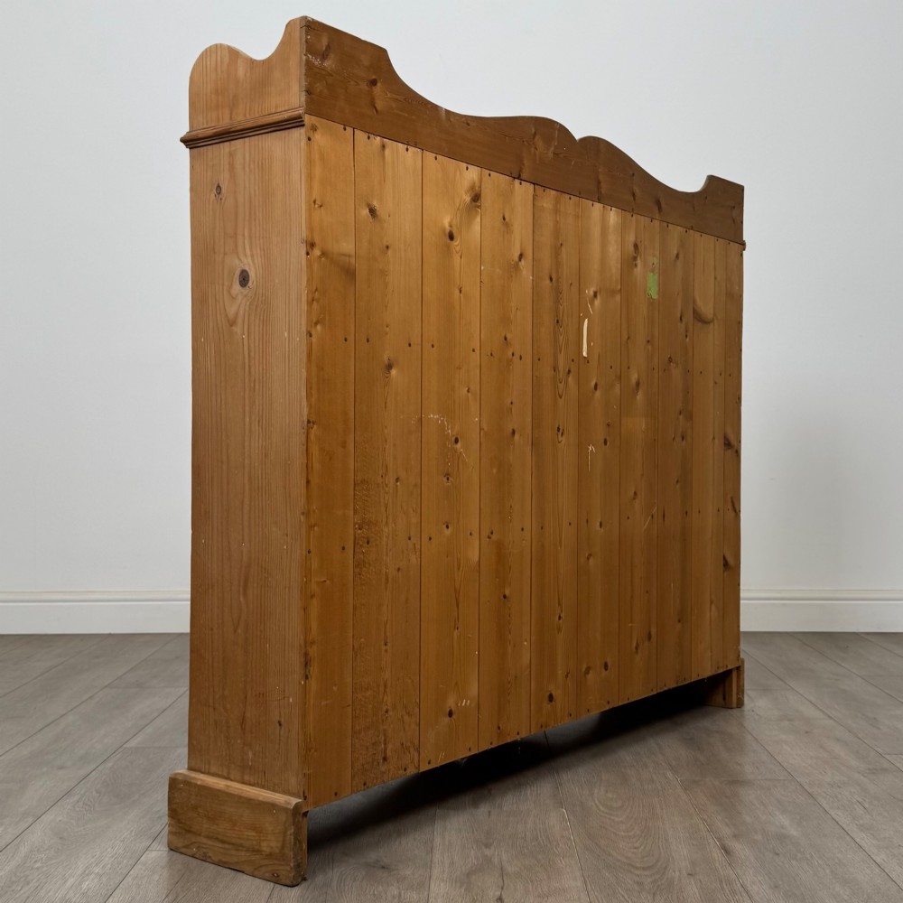 Antique 20th Century Good Quality Open Bookcase In Pine View V