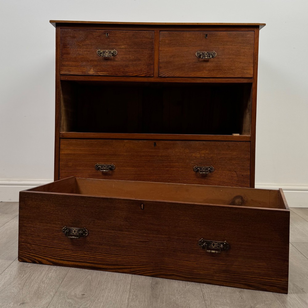 Antique 20th Century Edwardian Chest Of Drawers In Oak View X
