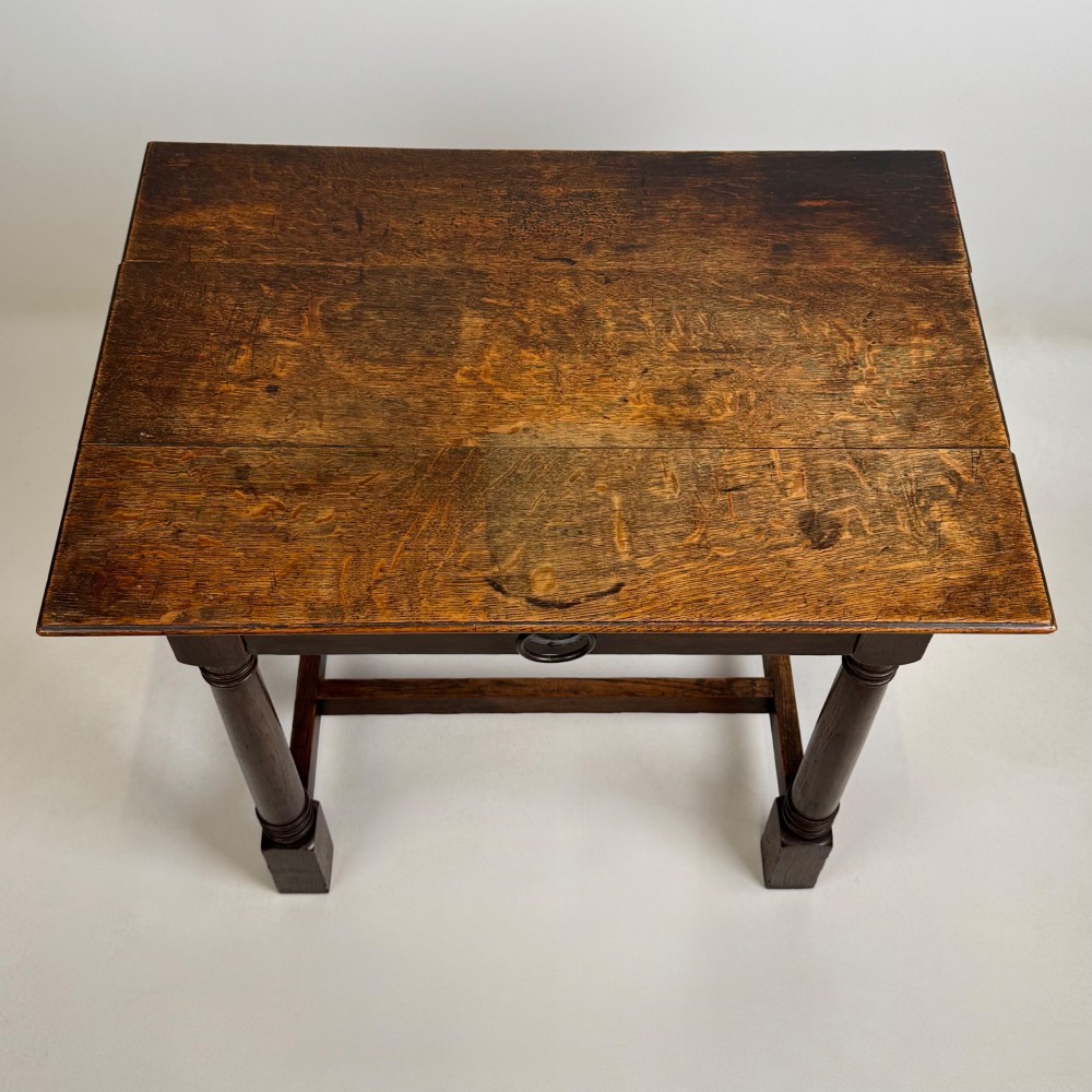 Antique 20th Century Art Nouveau Style Side Table In Oak View X
