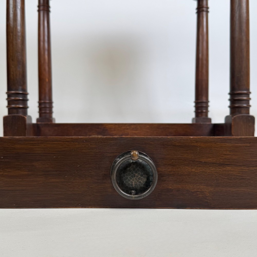 Antique 20th Century Art Nouveau Style Side Table In Oak View XI