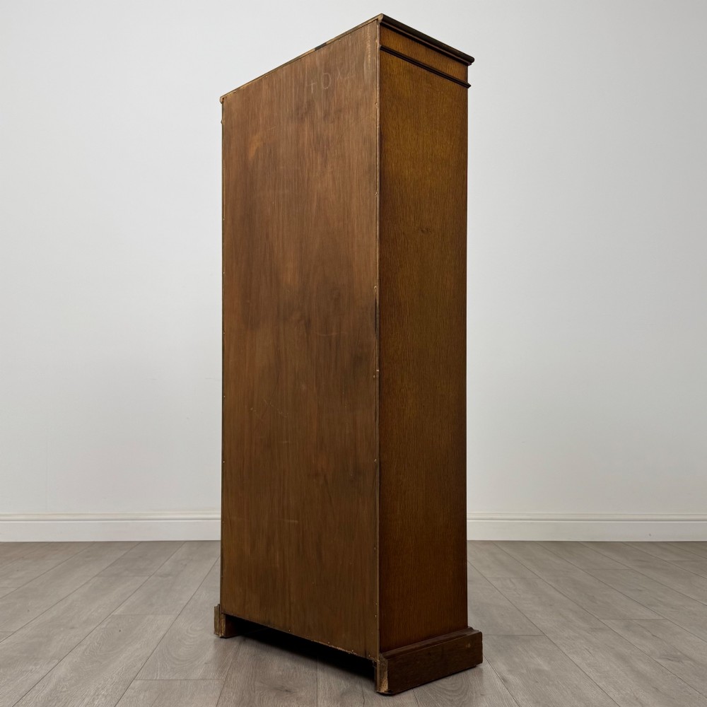 Antique 20th Century Good Quality Open Bookcase In Oak View VI