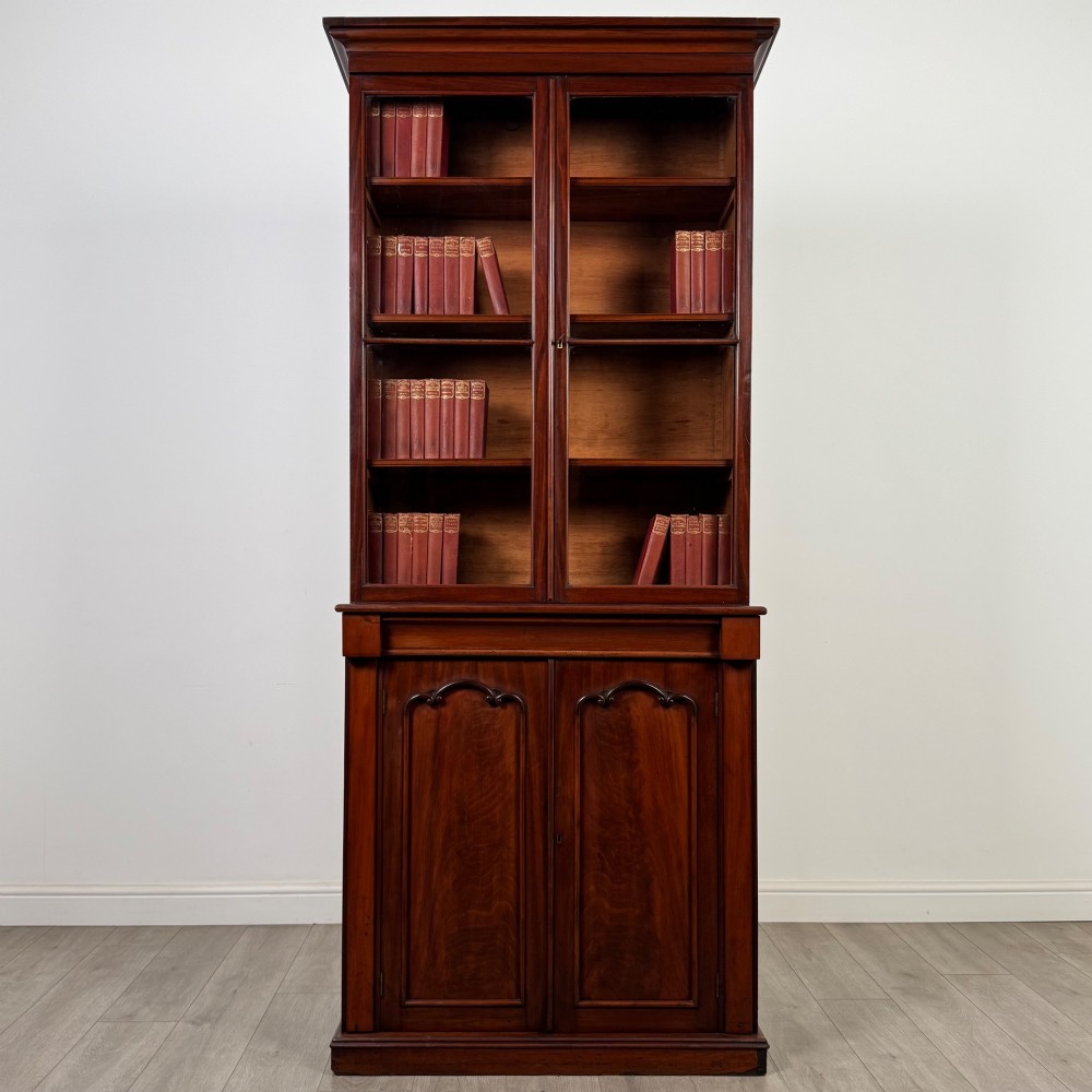 Antique 19th Century Victorian Bookcase In Mahogany View II