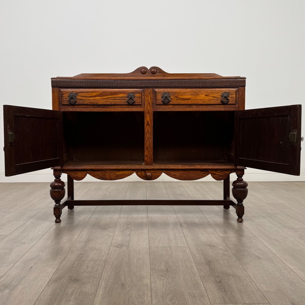 Antique 20th Century Edwardian Sideboard In Oak View II