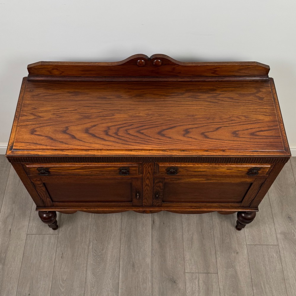 Antique 20th Century Edwardian Sideboard In Oak View X