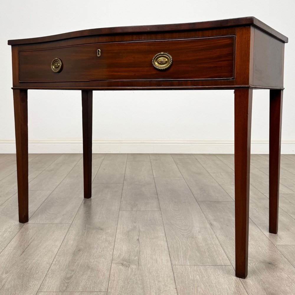 Antique 19th Century Serpentine Writing Table In Mahogany View II
