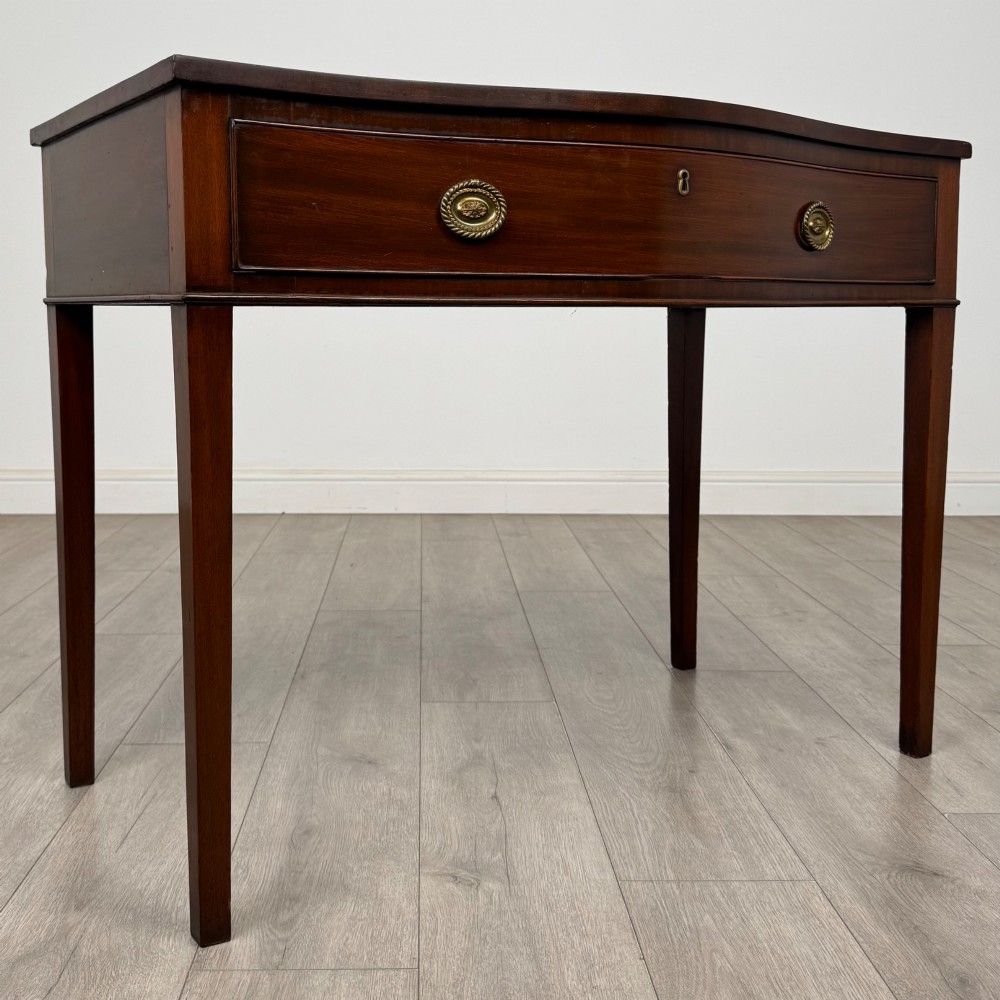 Antique 19th Century Serpentine Writing Table In Mahogany View VIII