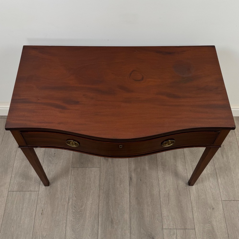 Antique 19th Century Serpentine Writing Table In Mahogany View IX