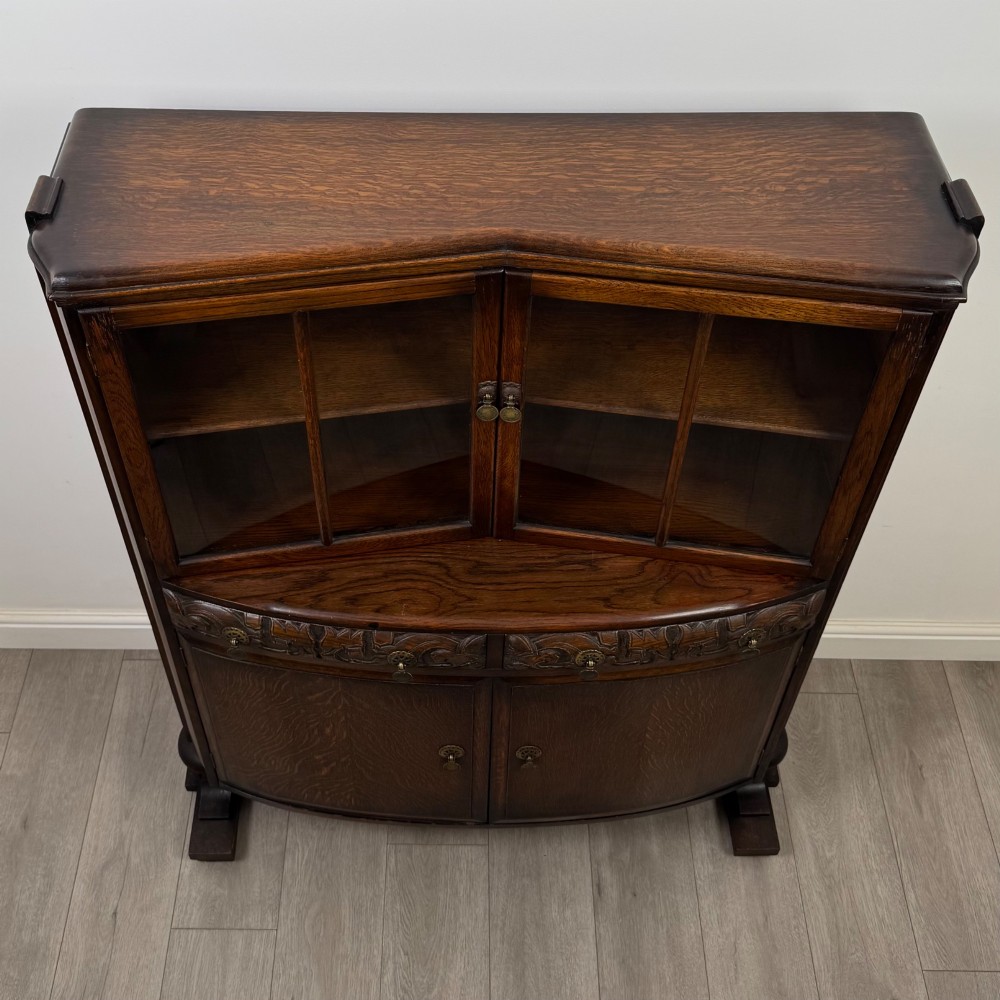 Antique 20th Century Edwardian Display Cabinet In Oak View X