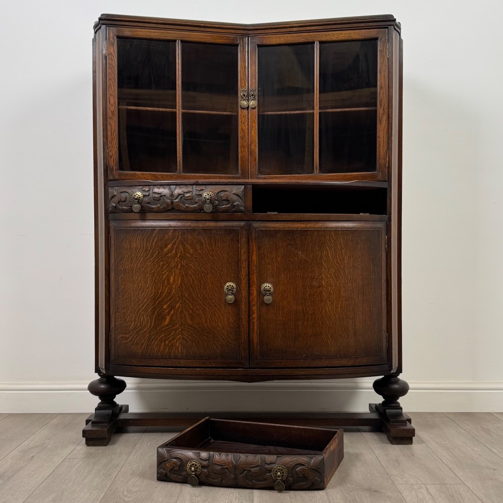 Antique 20th Century Edwardian Display Cabinet In Oak View XI
