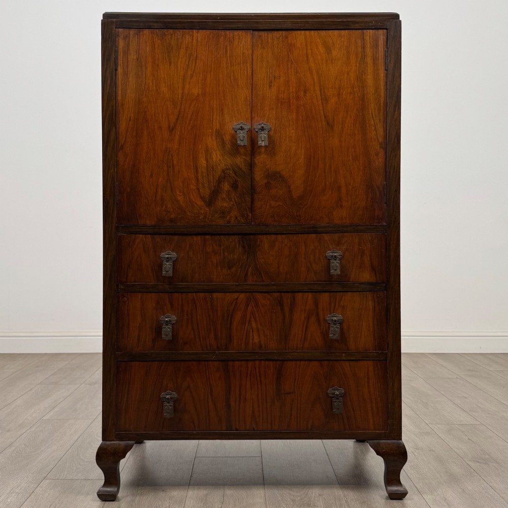 Antique 20th Century Cupboard In Figured Walnut