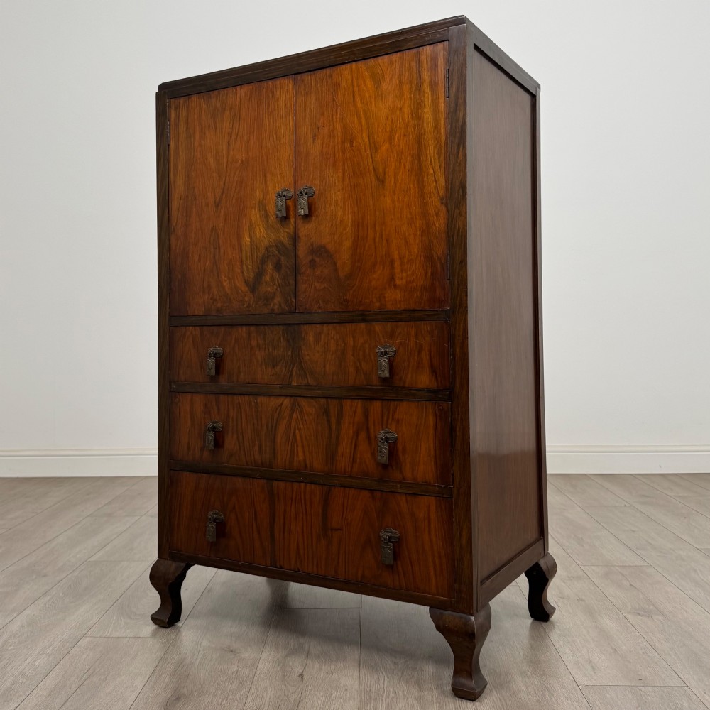 Antique 20th Century Cupboard In Figured Walnut View III