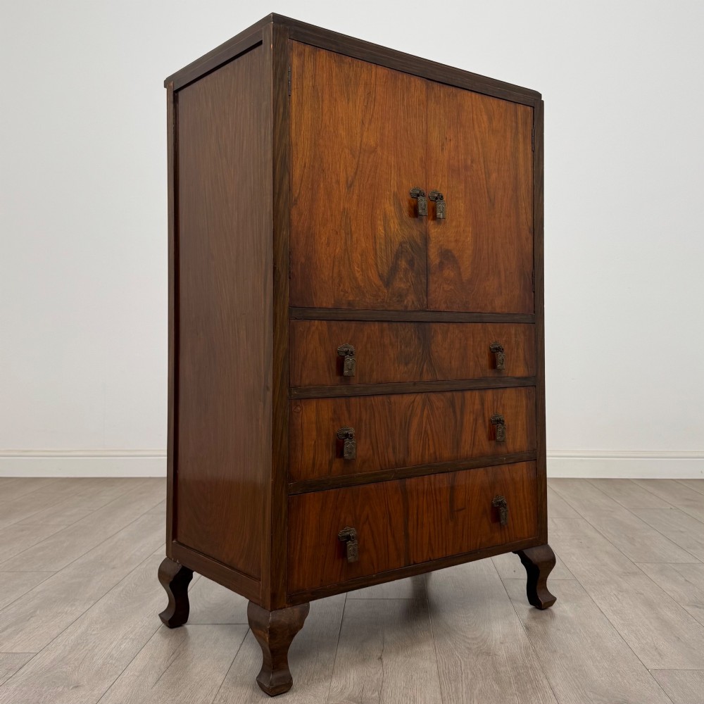 Antique 20th Century Cupboard In Figured Walnut View IX