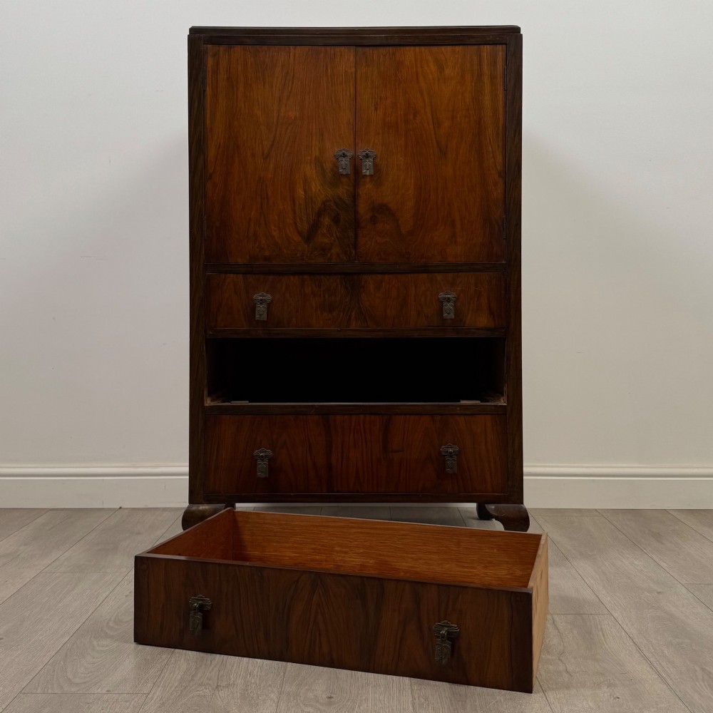 Antique 20th Century Cupboard In Figured Walnut View XI