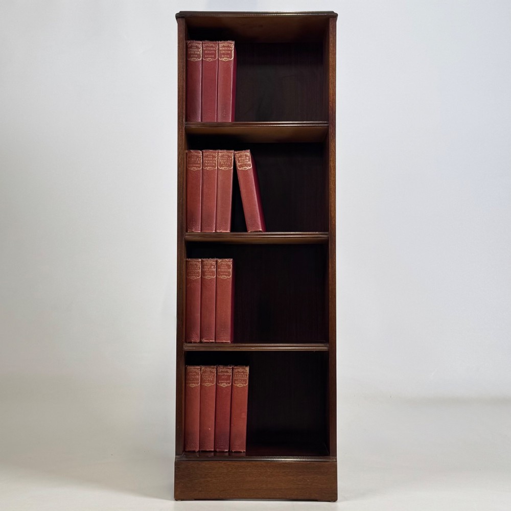 Antique 20th Century Narrow Open Bookcase In Mahogany