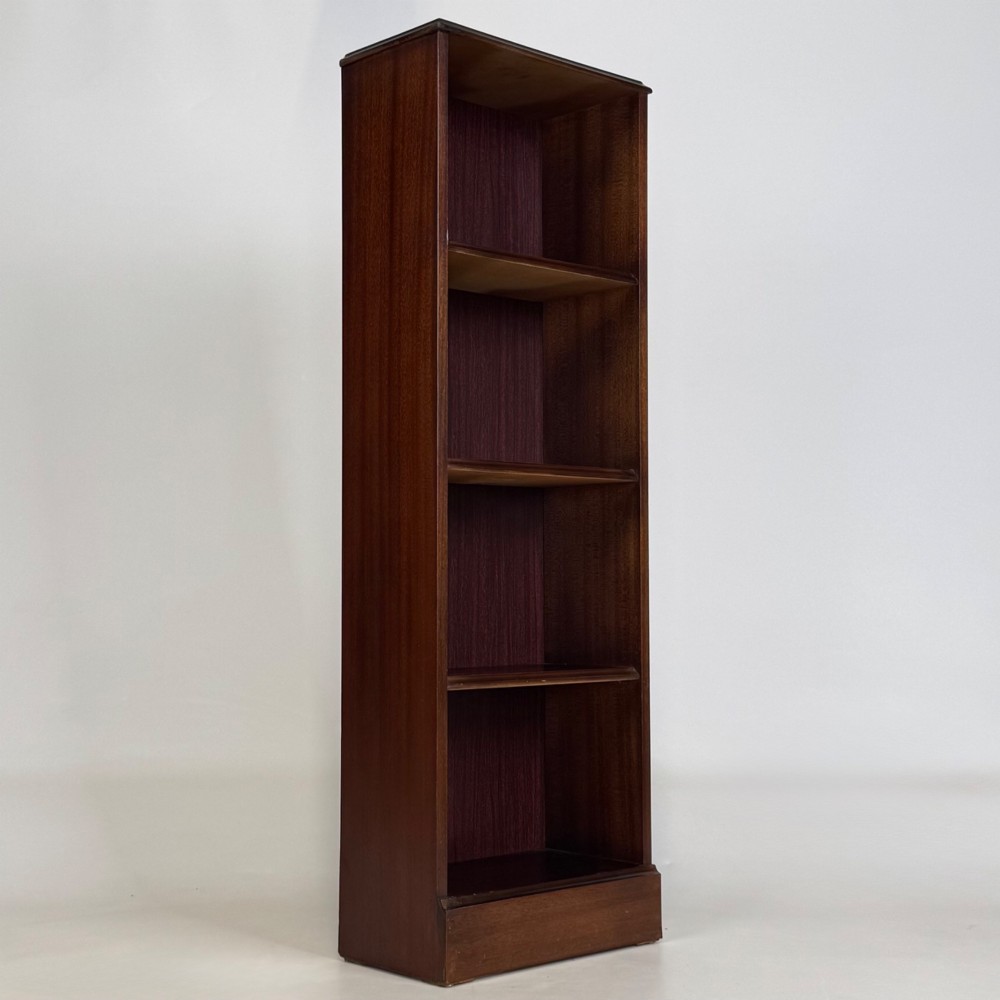 Antique 20th Century Narrow Open Bookcase In Mahogany View IX