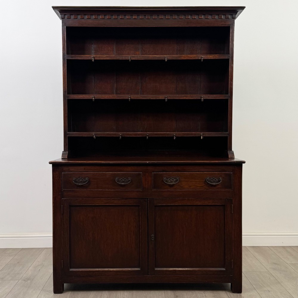 Antique 20th Century Good Quality Welsh Dresser In Oak