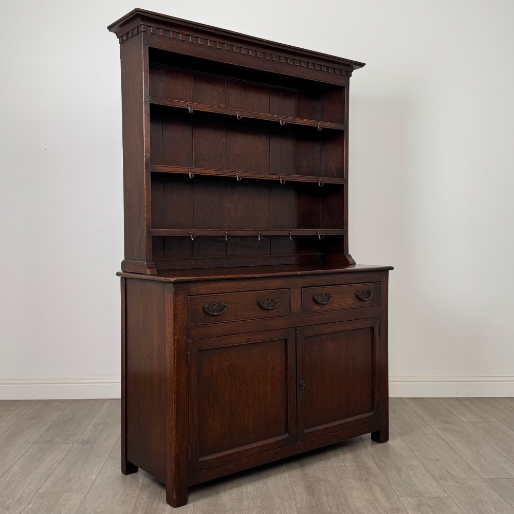 Antique 20th Century Good Quality Welsh Dresser In Oak View IX