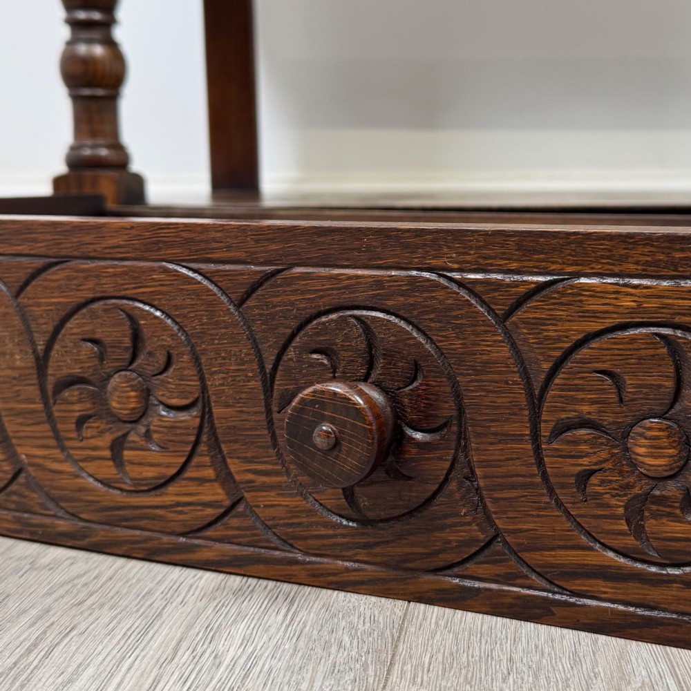 Antique 20th Century Edwardian Drop Leaf Side Table In Oak View XIII