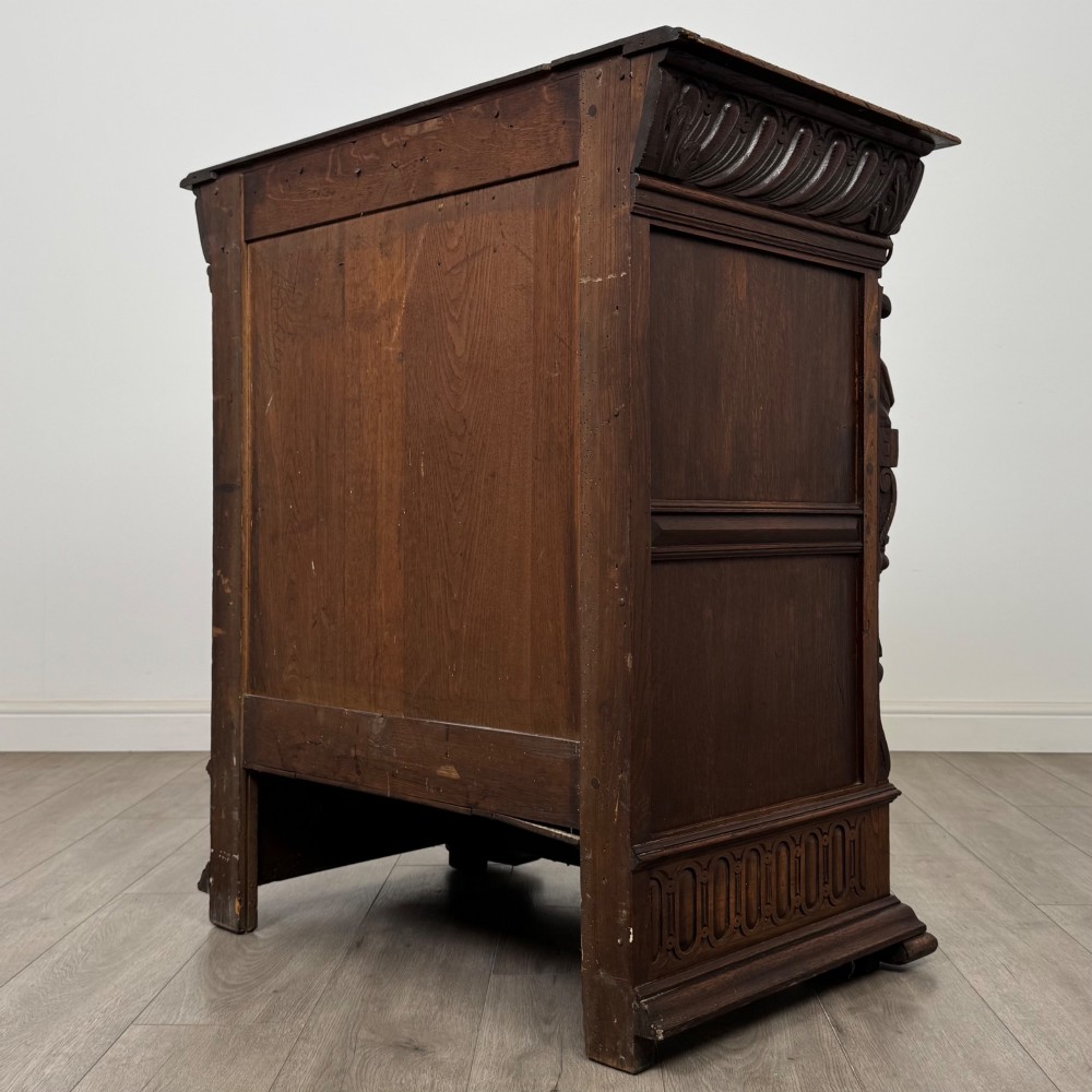 Antique 19th Century Carved Victorian Cupboard In Oak View VII