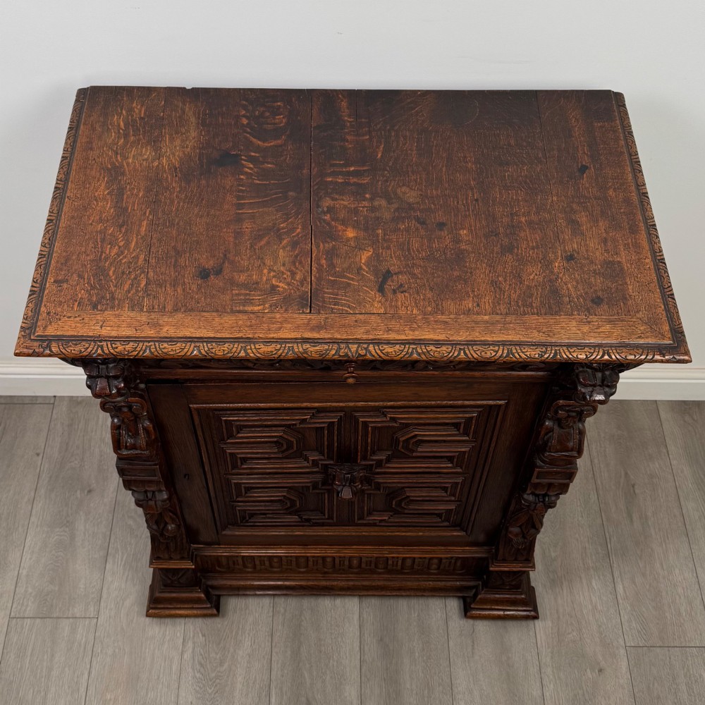 Antique 19th Century Carved Victorian Cupboard In Oak View X