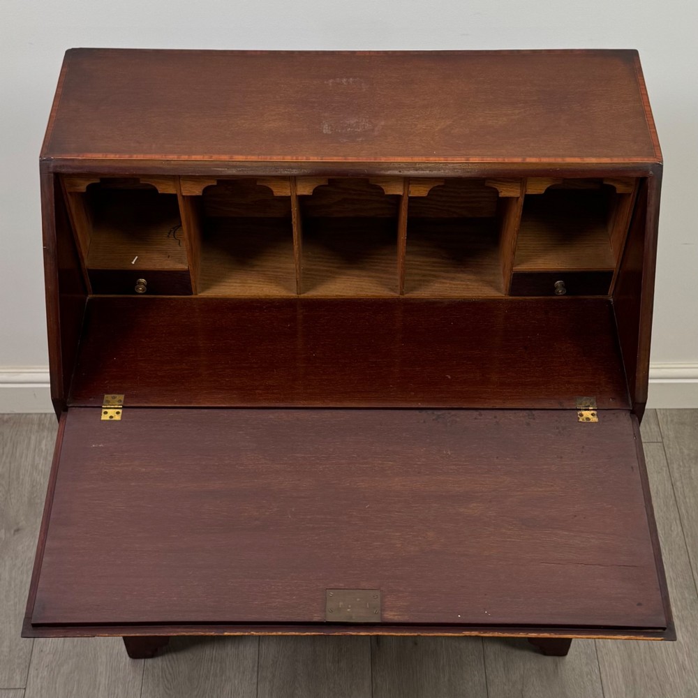 Antique 20th Century Inlaid Edwardian Bureau In Mahogany View XI