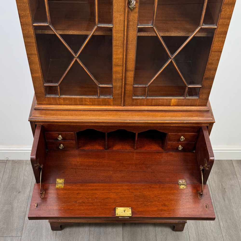 Antique 20th Century Secretaire Bookcase In Mahogany View XI