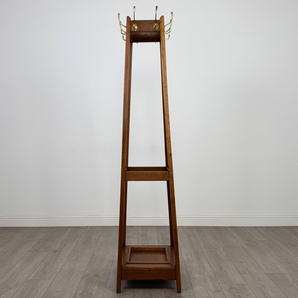 Antique 20th Century Arts & Crafts Style Coat Stand In Oak