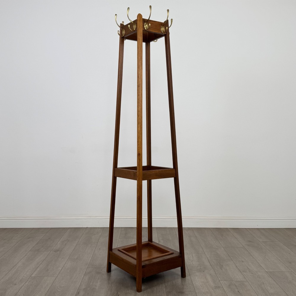 Antique 20th Century Arts & Crafts Style Coat Stand In Oak View II