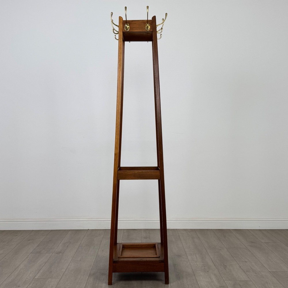Antique 20th Century Arts & Crafts Style Coat Stand In Oak View III