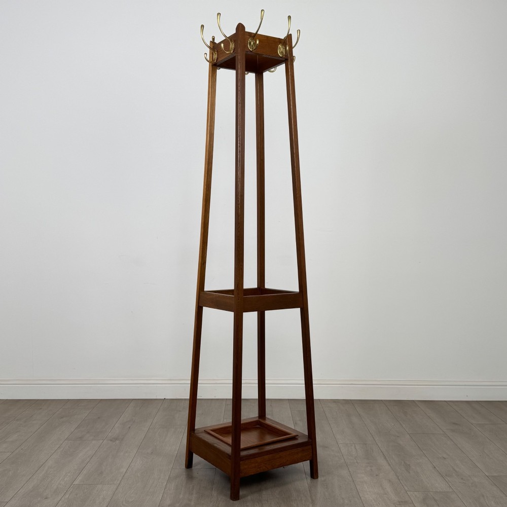 Antique 20th Century Arts & Crafts Style Coat Stand In Oak View IV
