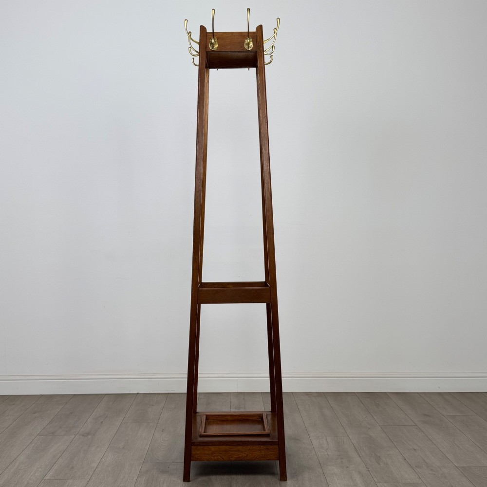 Antique 20th Century Arts & Crafts Style Coat Stand In Oak View V