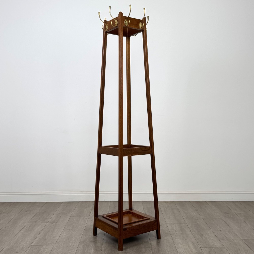Antique 20th Century Arts & Crafts Style Coat Stand In Oak View VI