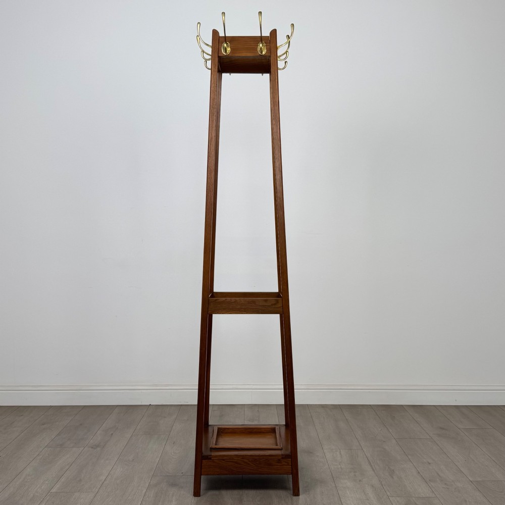 Antique 20th Century Arts & Crafts Style Coat Stand In Oak View VII