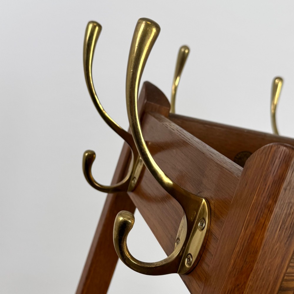 Antique 20th Century Arts & Crafts Style Coat Stand In Oak View X