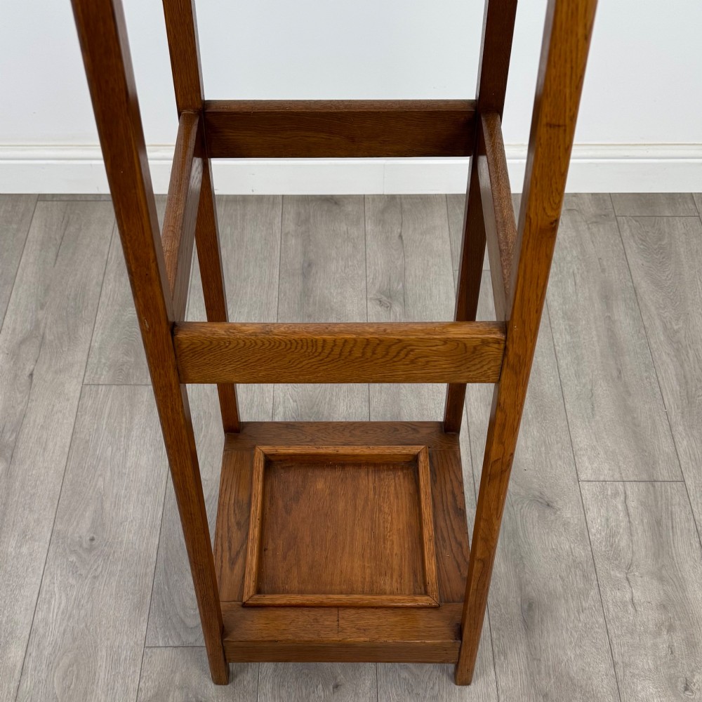 Antique 20th Century Arts & Crafts Style Coat Stand In Oak View XI