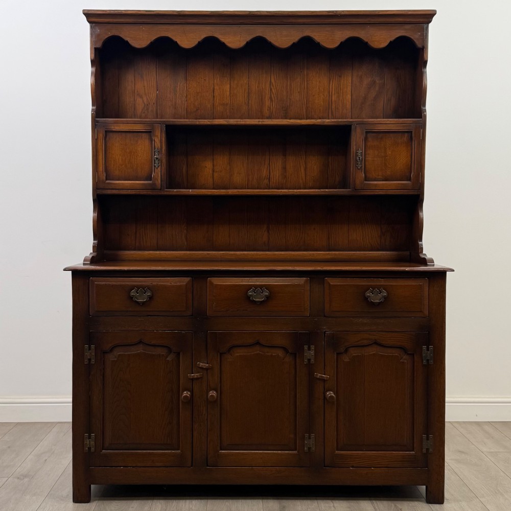 Antique 20th Century Good Quality Welsh Dresser In Oak